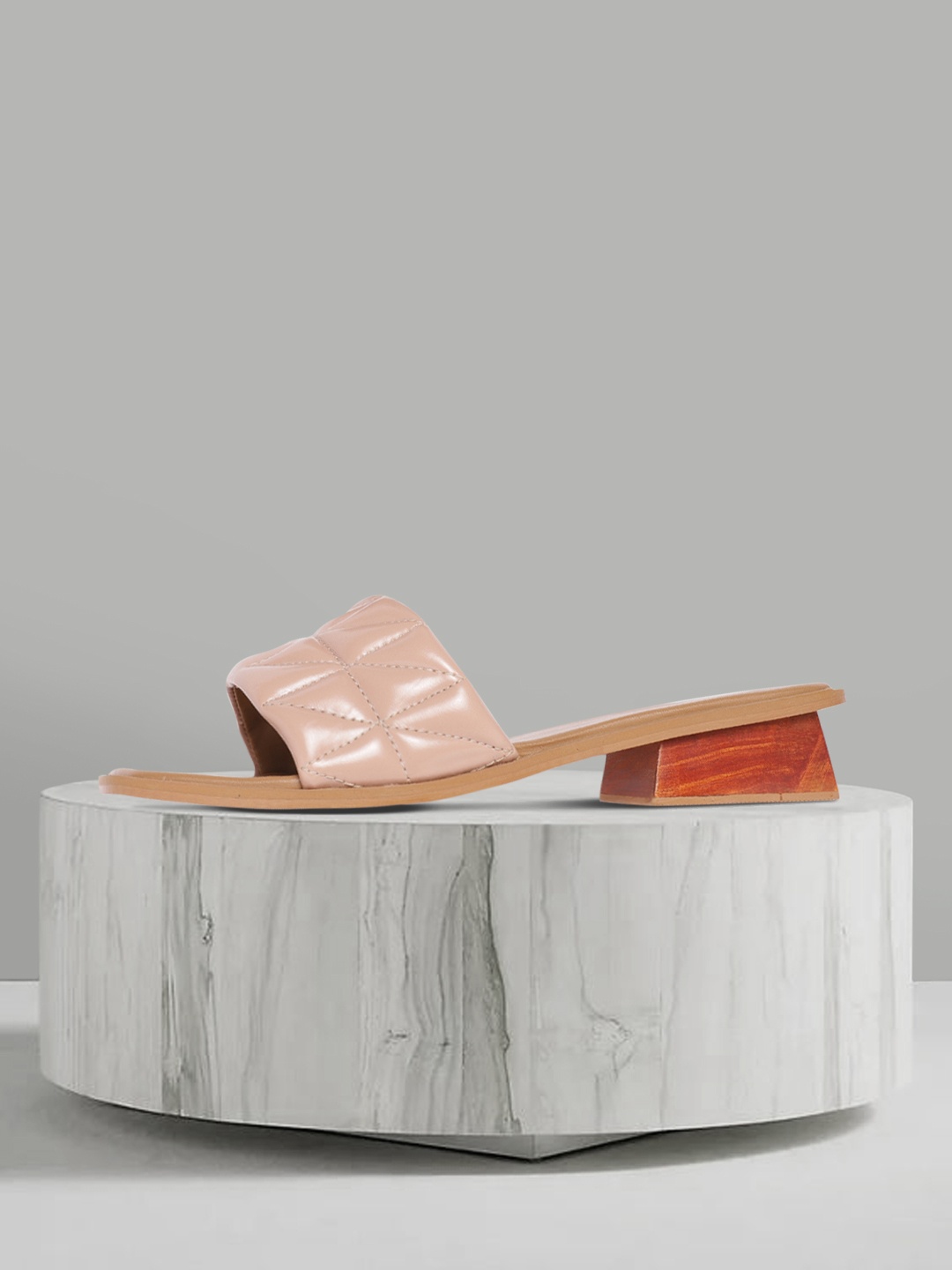 

Allen Solly Peach-Coloured Quilted Block Heels