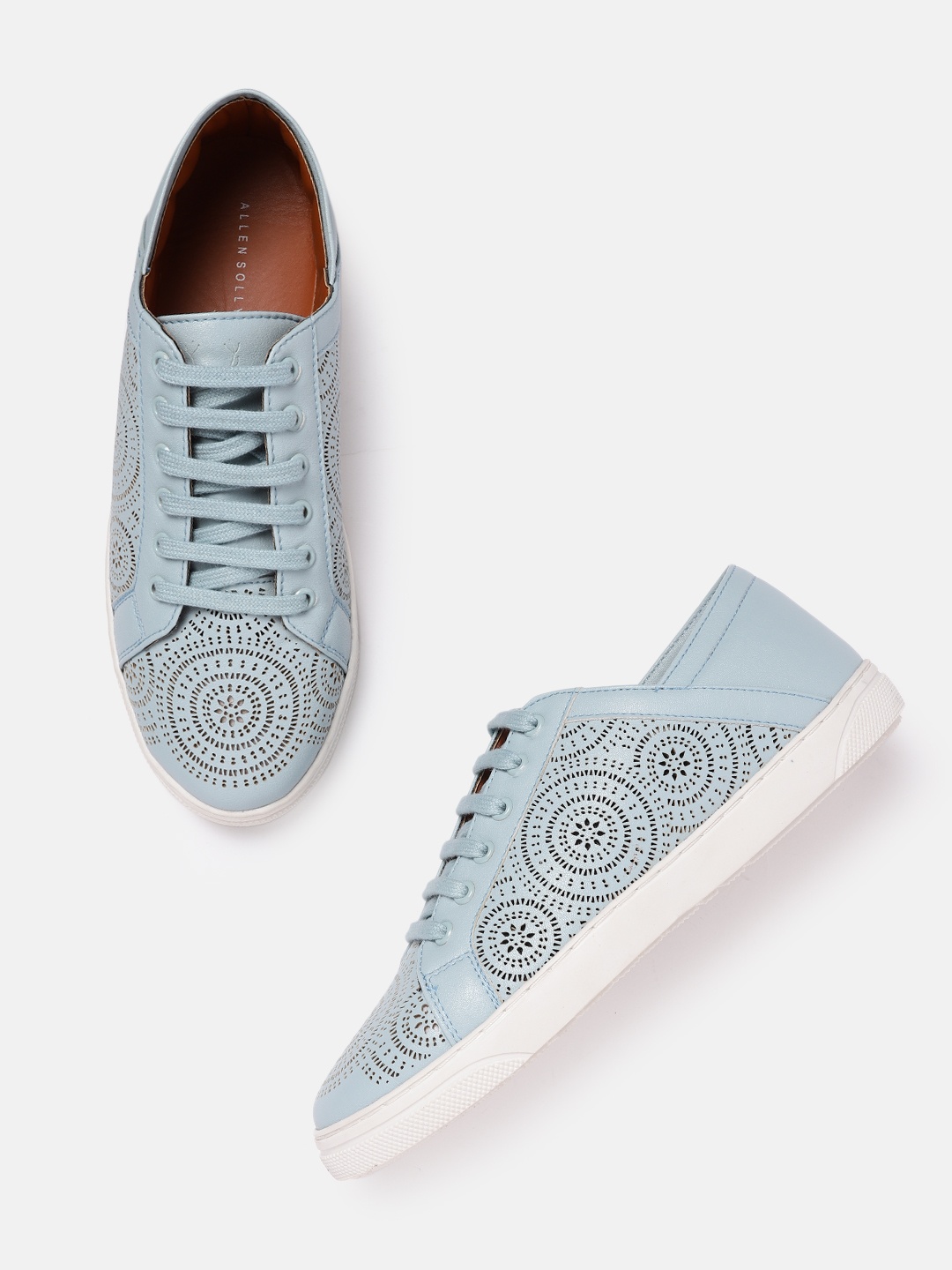 

Allen Solly Women Blue Ethnic Motifs Laser Cut Sneakers