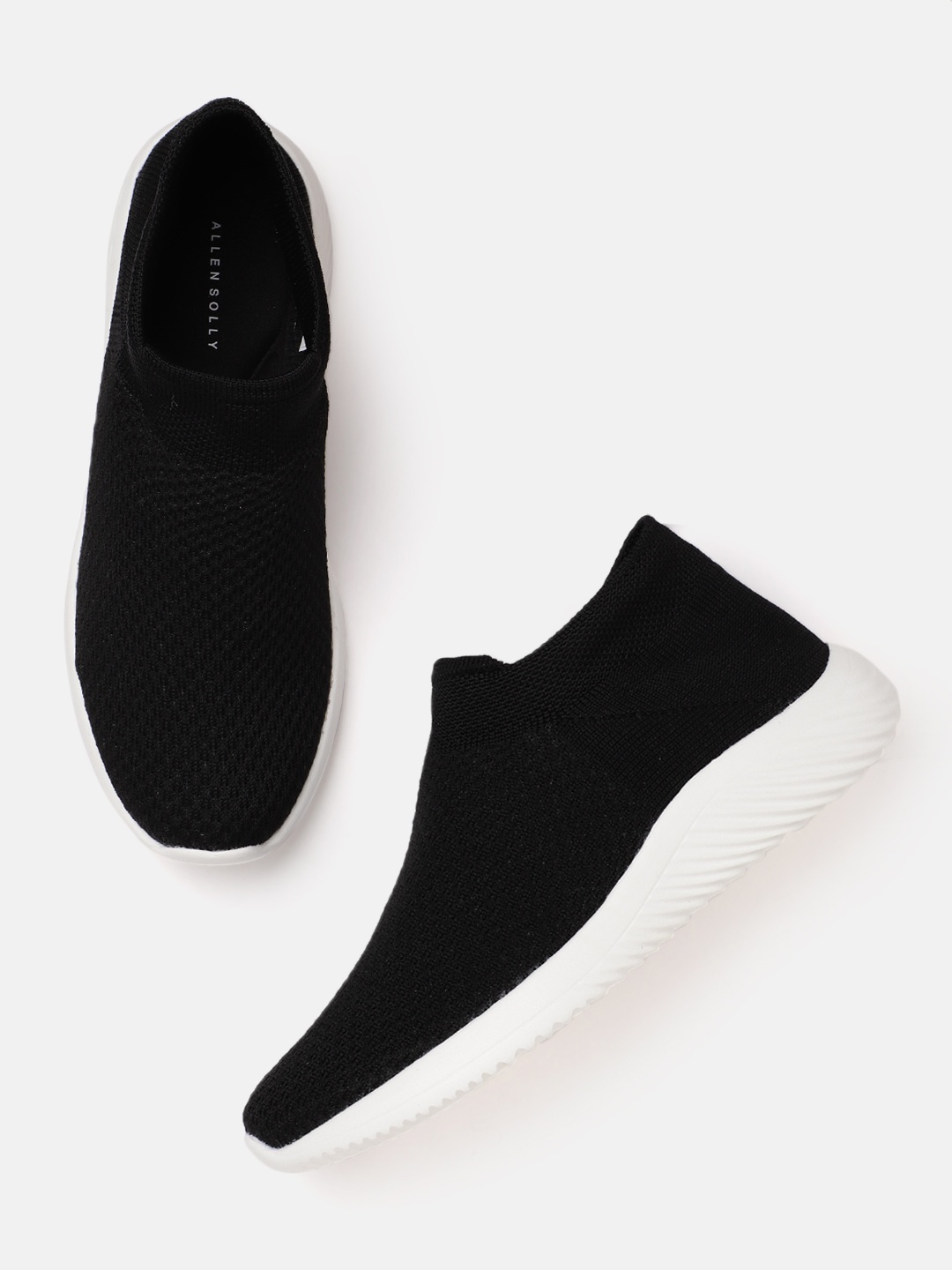 

Allen Solly Women Black Woven Design Slip-On Sneakers