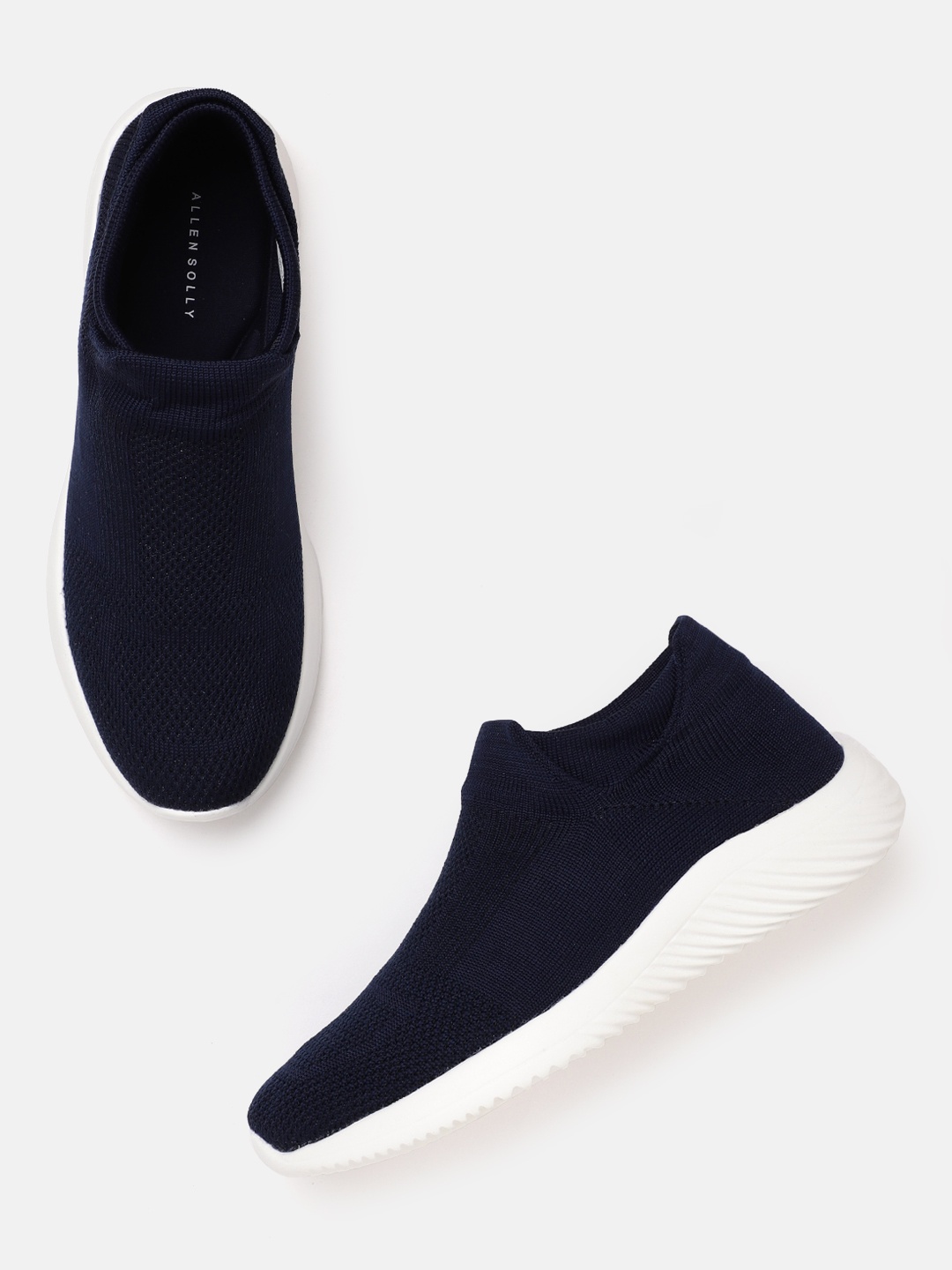 

Allen Solly Women Navy Blue Woven Design Slip-On Sneakers