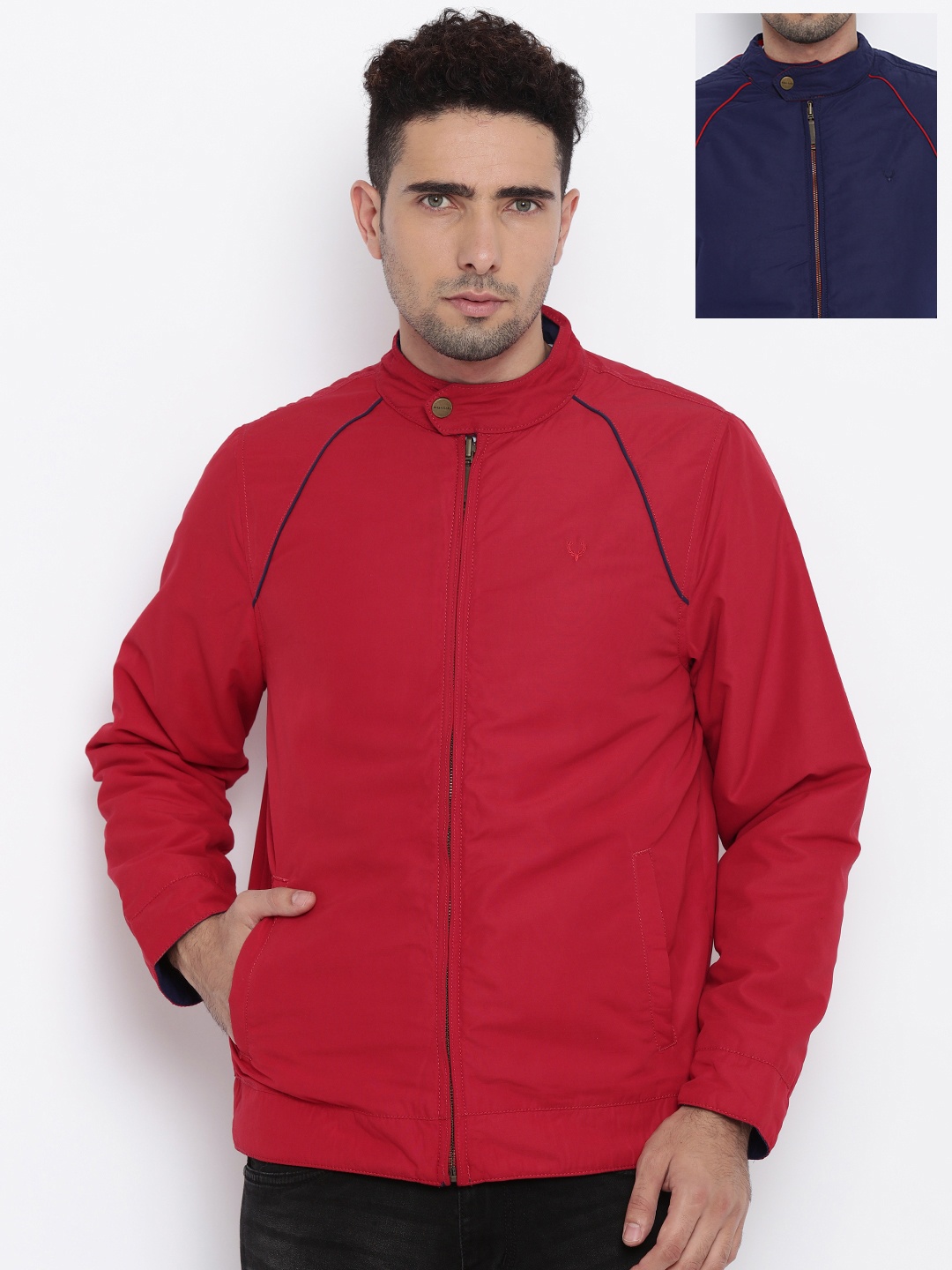 

Allen Solly Red & Navy Quilted Reversible Jacket