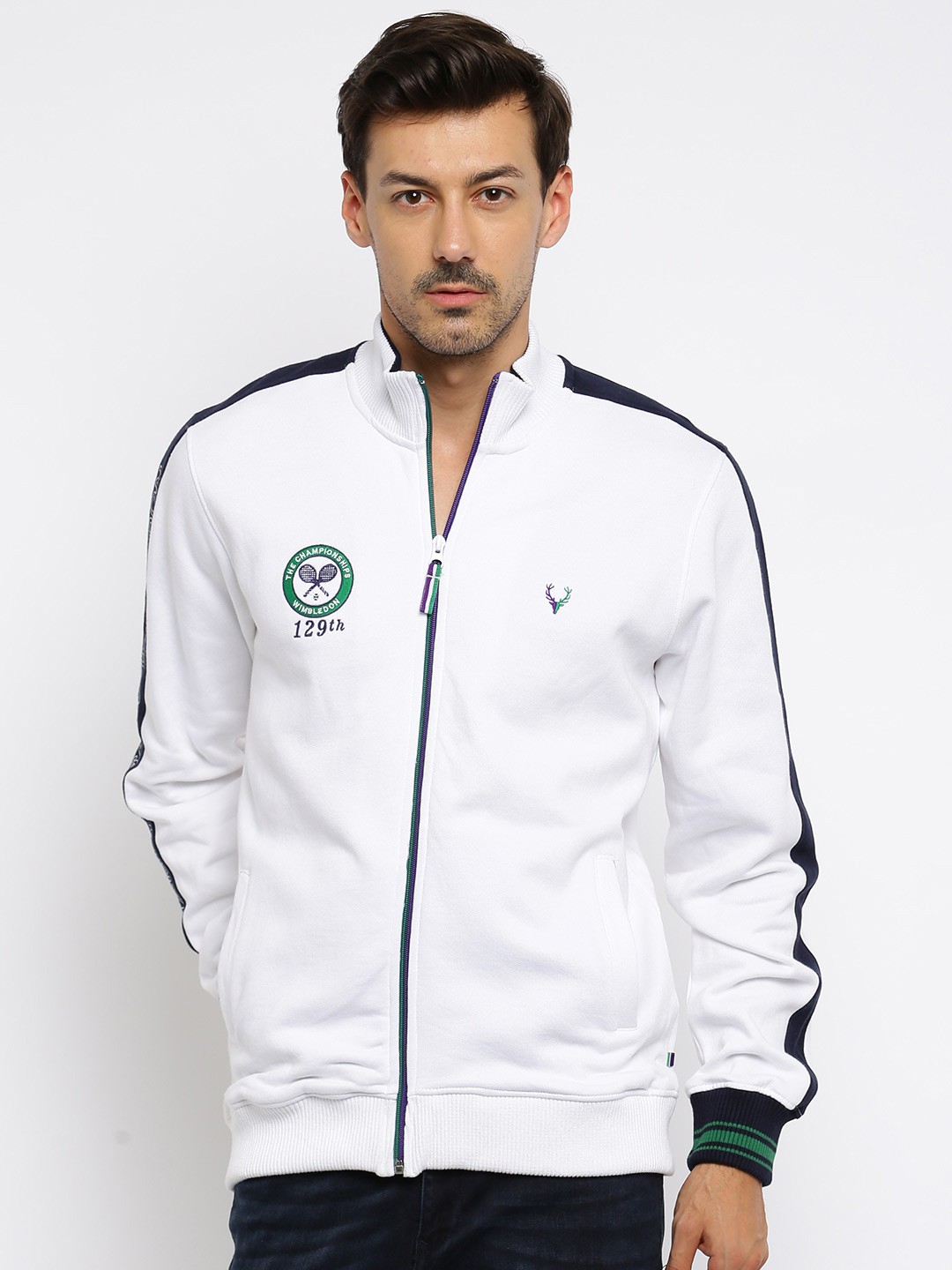 

Solly Sport by Allen Solly Men White Wimbeldon Sweatshirt