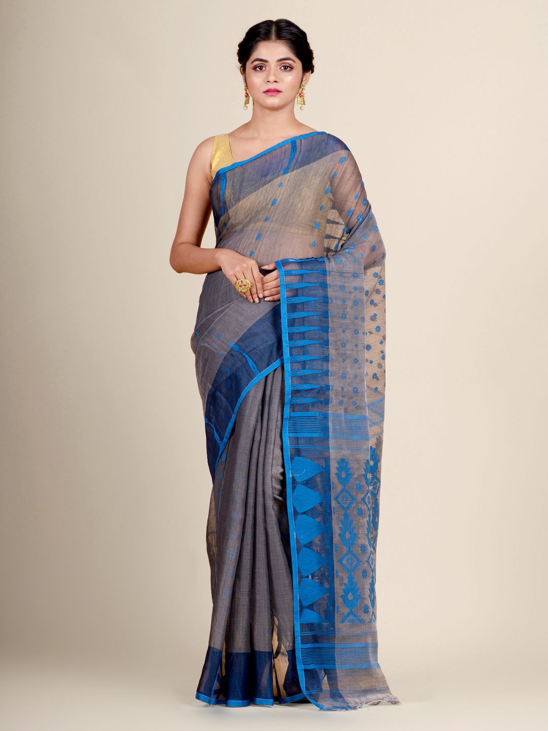 

Charukriti Women Grey Woven Design