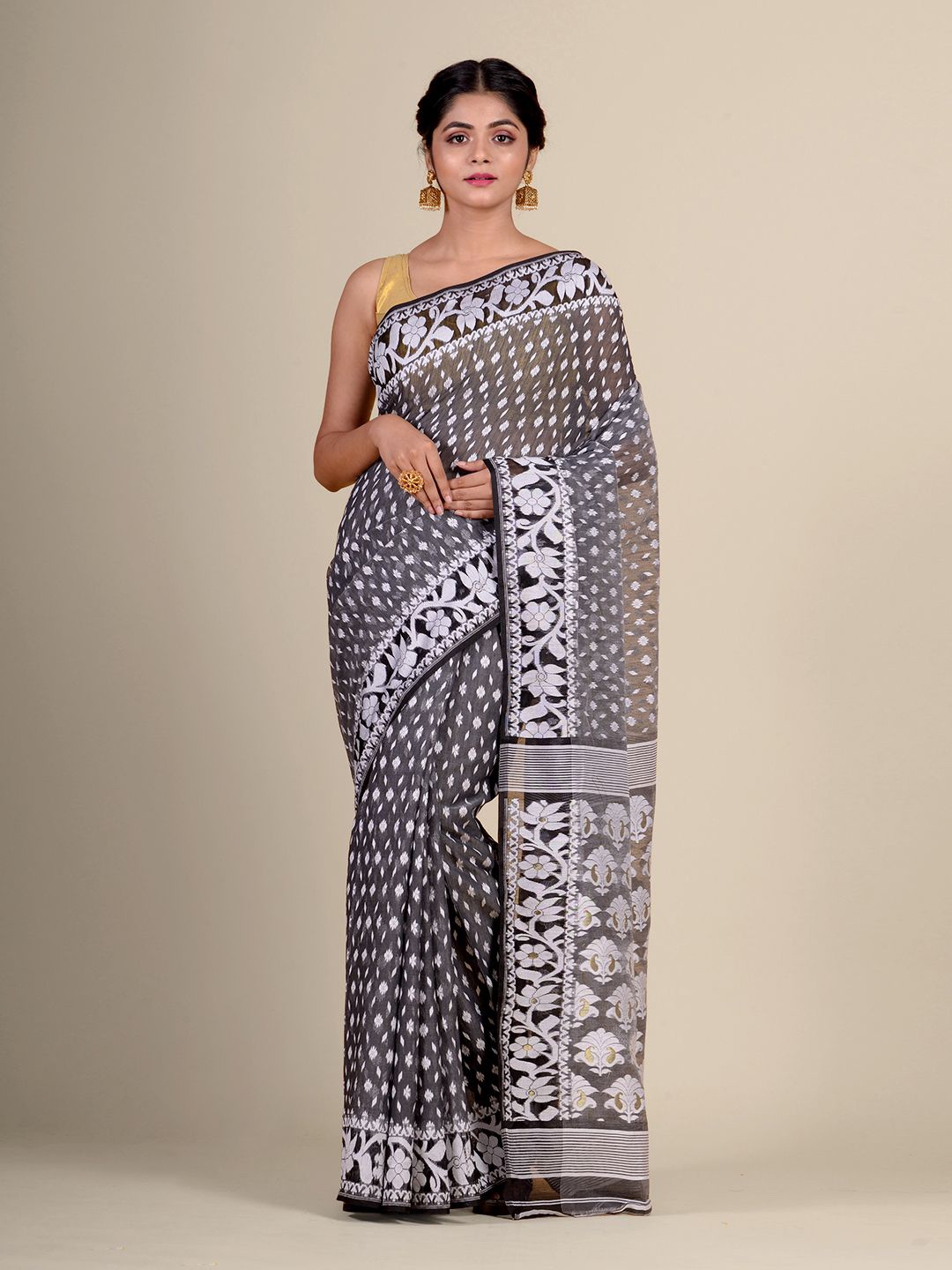 

Charukriti Women Black Woven Design