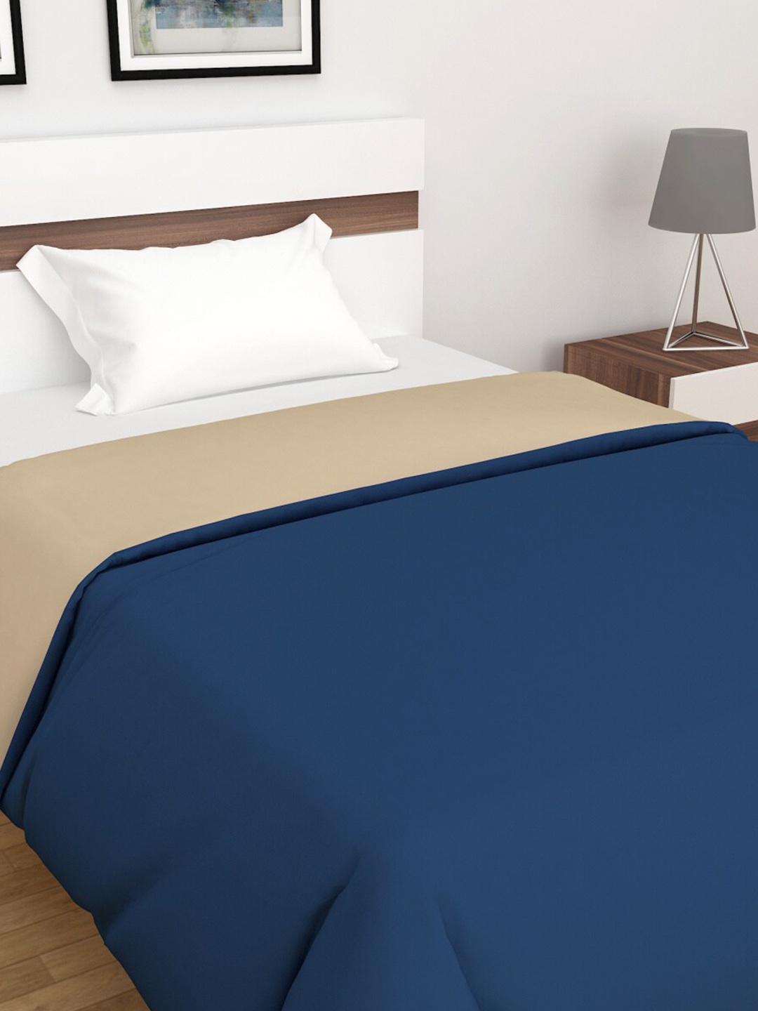 

Home Centre Navy Blue & Beige Mild Winter 150 GSM Double Bed Comforter