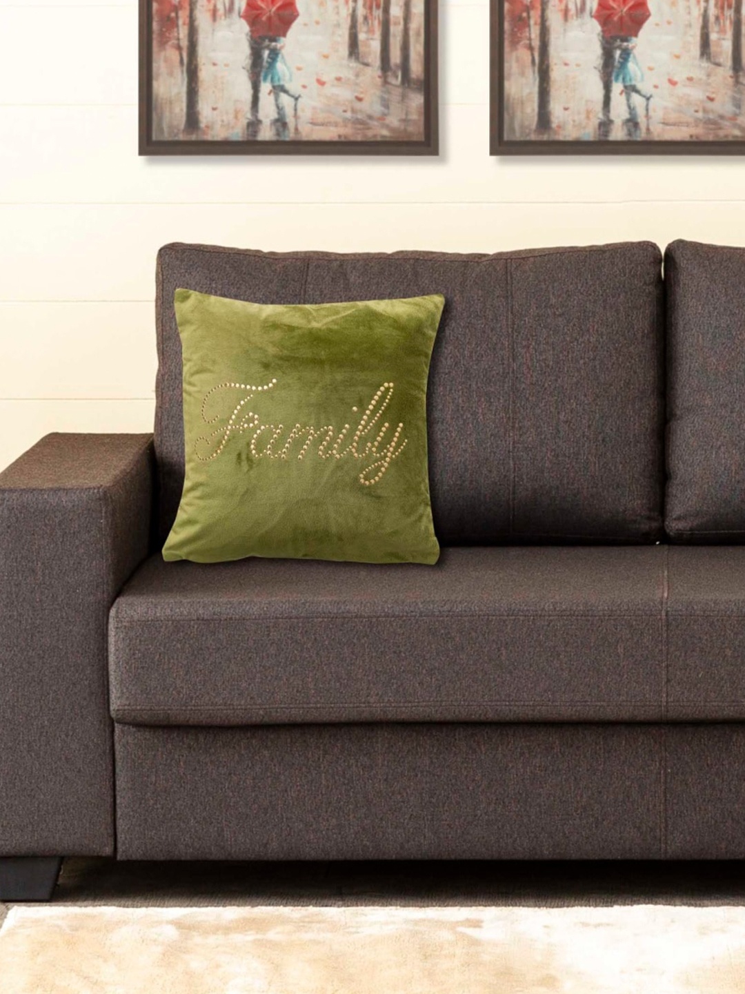 

Home Centre Green Embellished Square Cushion Cover