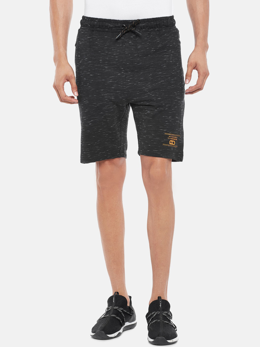 

Ajile by Pantaloons Men Grey Melange Slim Fit Pure Cotton Shorts