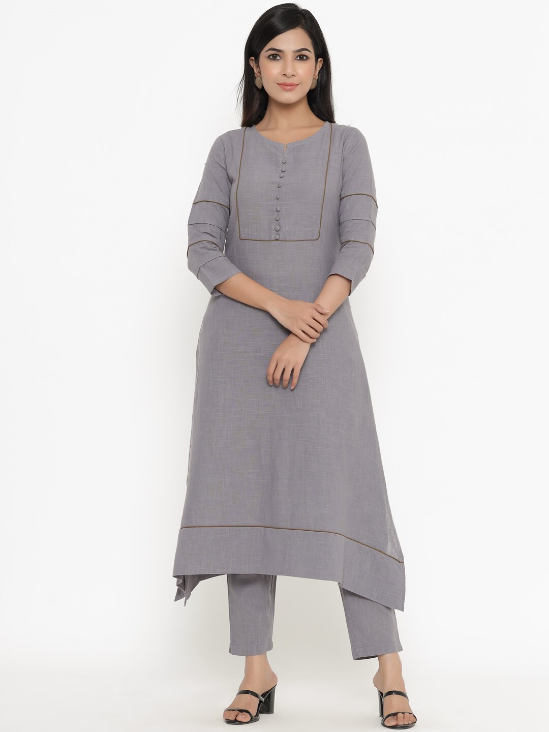 

Aprique FAB Women Grey Regular Kurta with Trousers