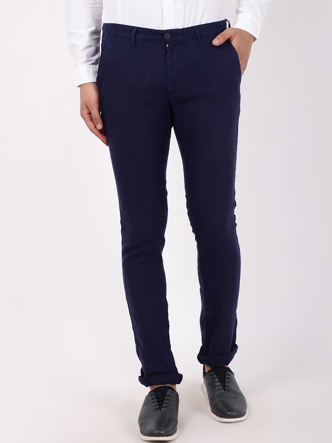 

Blackberrys Men Navy Blue B-91 Skinny Fit Trousers