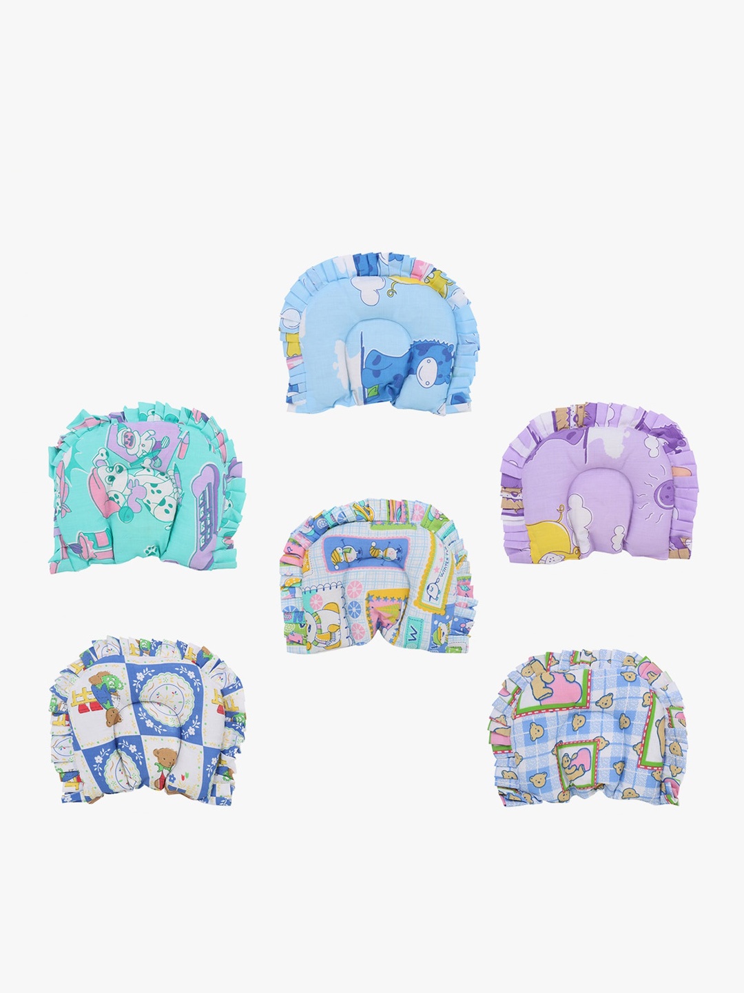 

POKORY Unisex Kids Set Of 3 Pink & Orange Printed Cotton Pillows