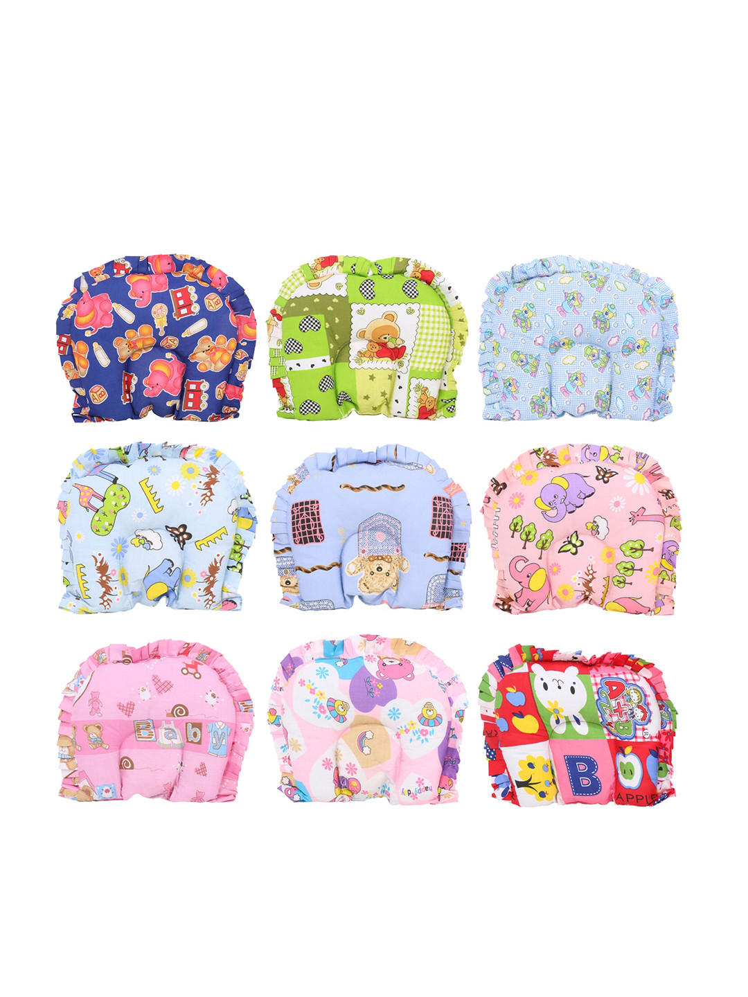 

Pokory New Born Baby Head Shaping Soft Fabric Big Pillow, Multi