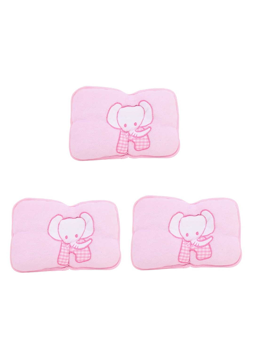

POKORY Infant Kids Set Of 3 Cotton Square Pillows, Pink