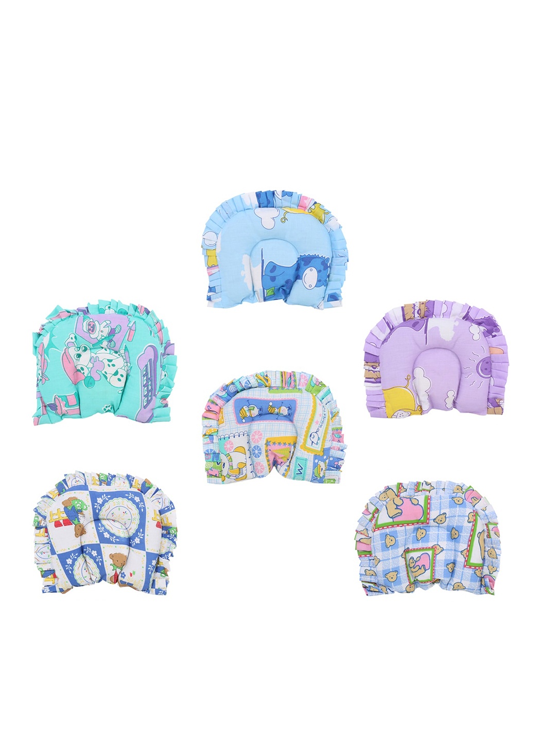 

POKORY Kids Set of 2 Multicoloured Baby Head Shaping Soft Fabric Small Pillow, Multi