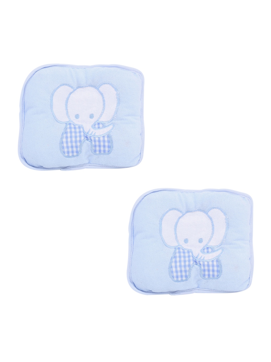 

POKORY Infant Kids Set Of 2 Blue Cotton Square Pillows