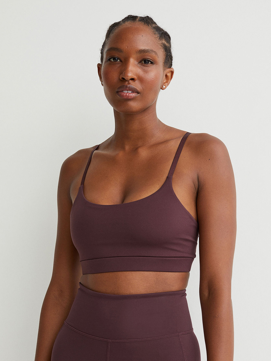 

H&M Women Purple Solid Sports Bra Medium Support