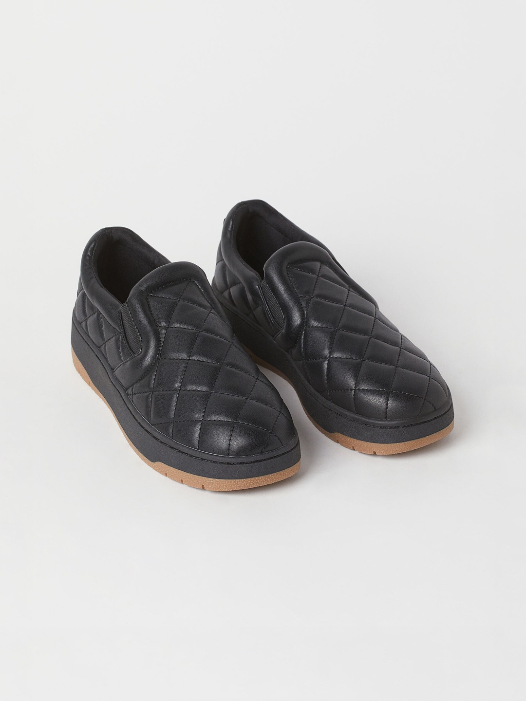 

H&M Women Black Quilted Slip-On Trainers