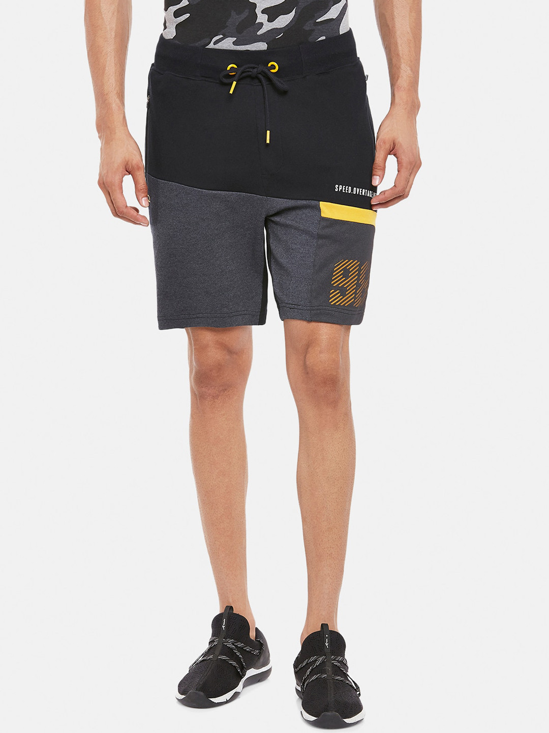 

Ajile by Pantaloons Men Navy Blue Slim Fit Cotton Sports Shorts