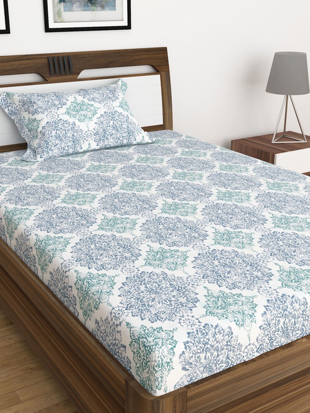 

Home Centre 2 Piece Juniper Rome Blue Printed Single Bedsheet Set
