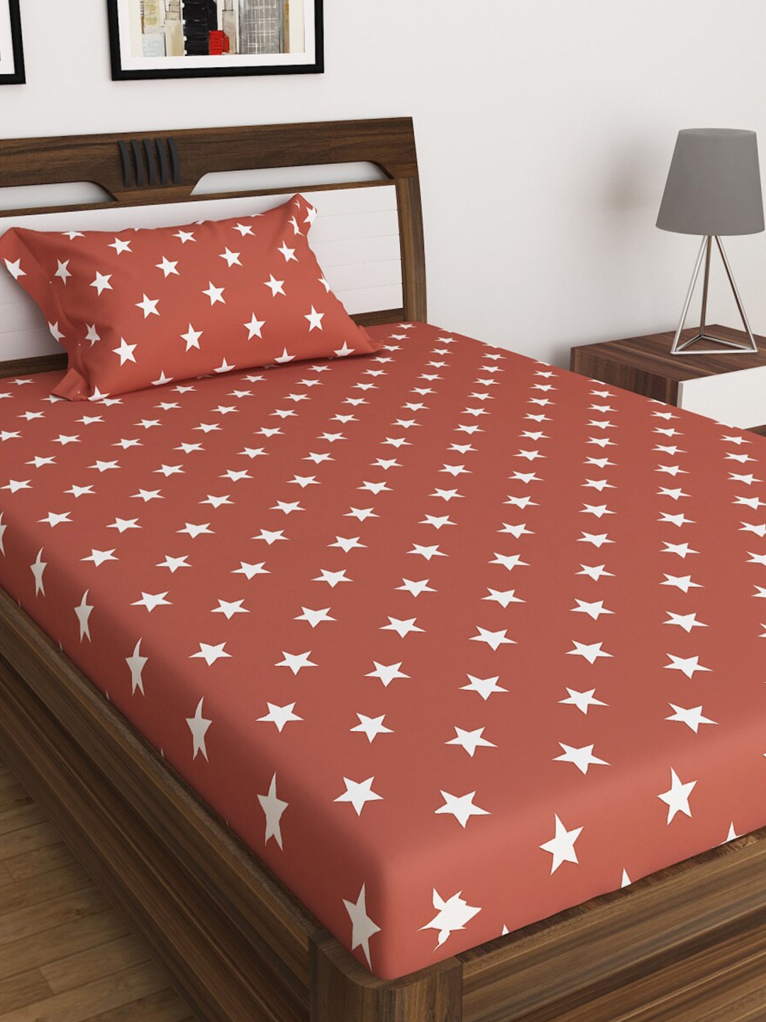 

Home Centre 150 TC Slate Brown Printed 2-Piece Flat Sheet Single Bedsheet Set