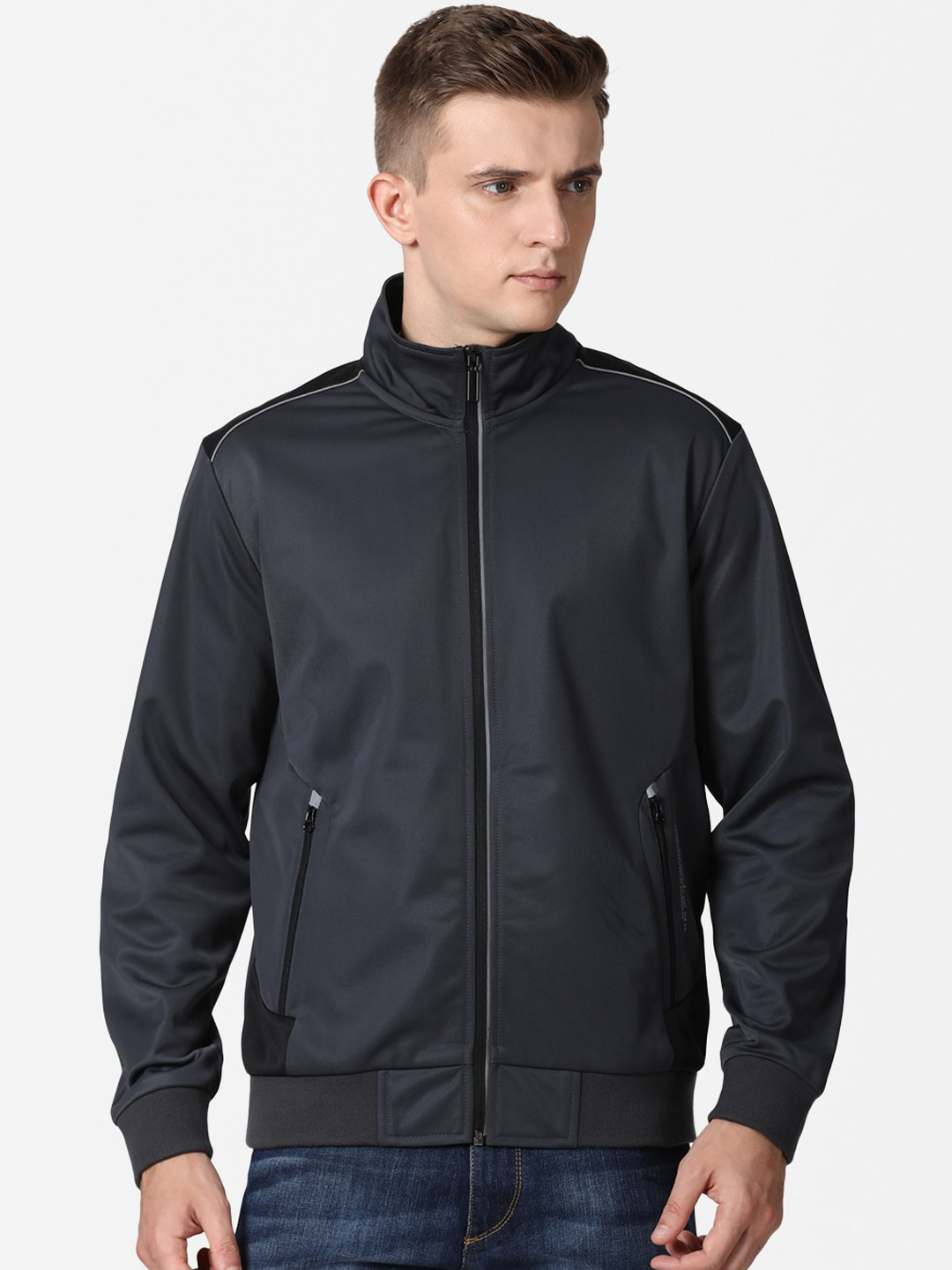 

t-base Men Charcoal Solid Sweatshirt