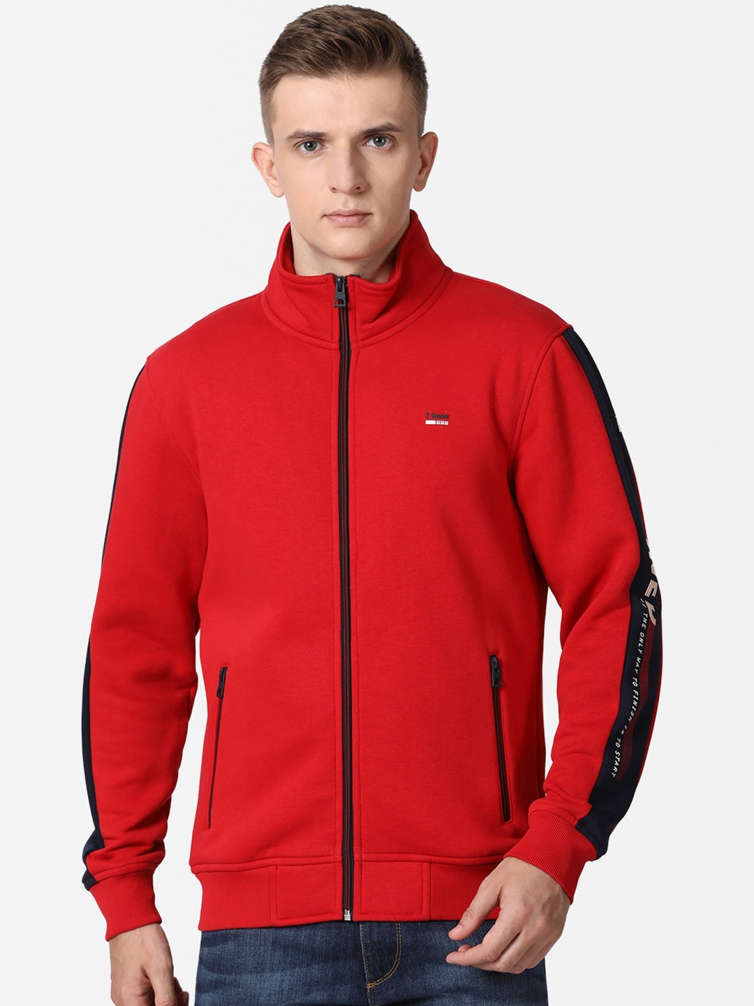 

t-base Men Red Solid Sweatshirt