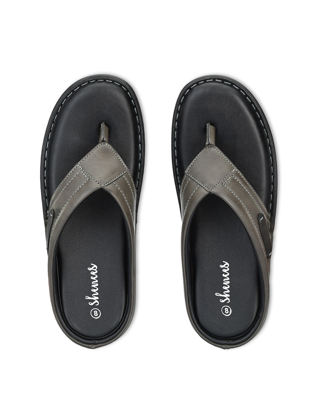 

SHENCES Men Grey Comfort Sandals