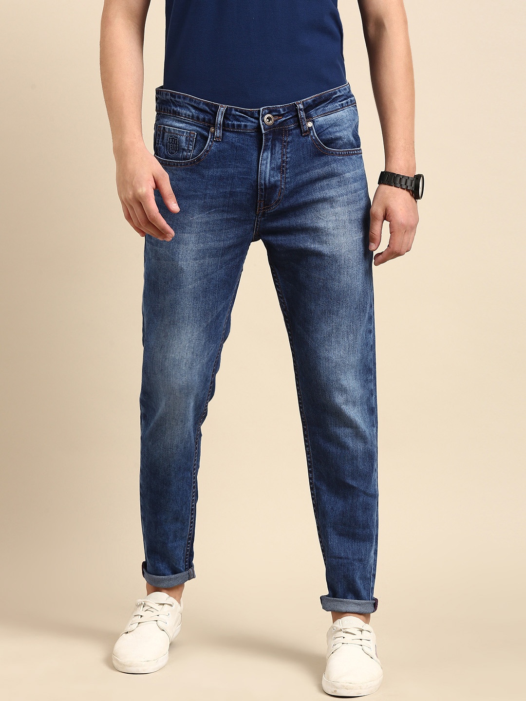 

Being Human Men Blue Slim Fit Heavy Fade Mid-Rise Clean Look Stretchable Jeans
