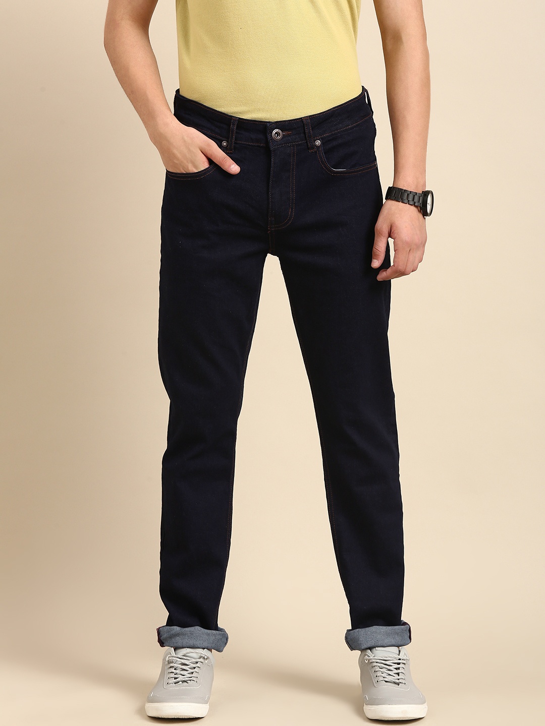

Being Human Men Navy Blue Slim Fit Mid-Rise Clean Look Stretchable Jeans