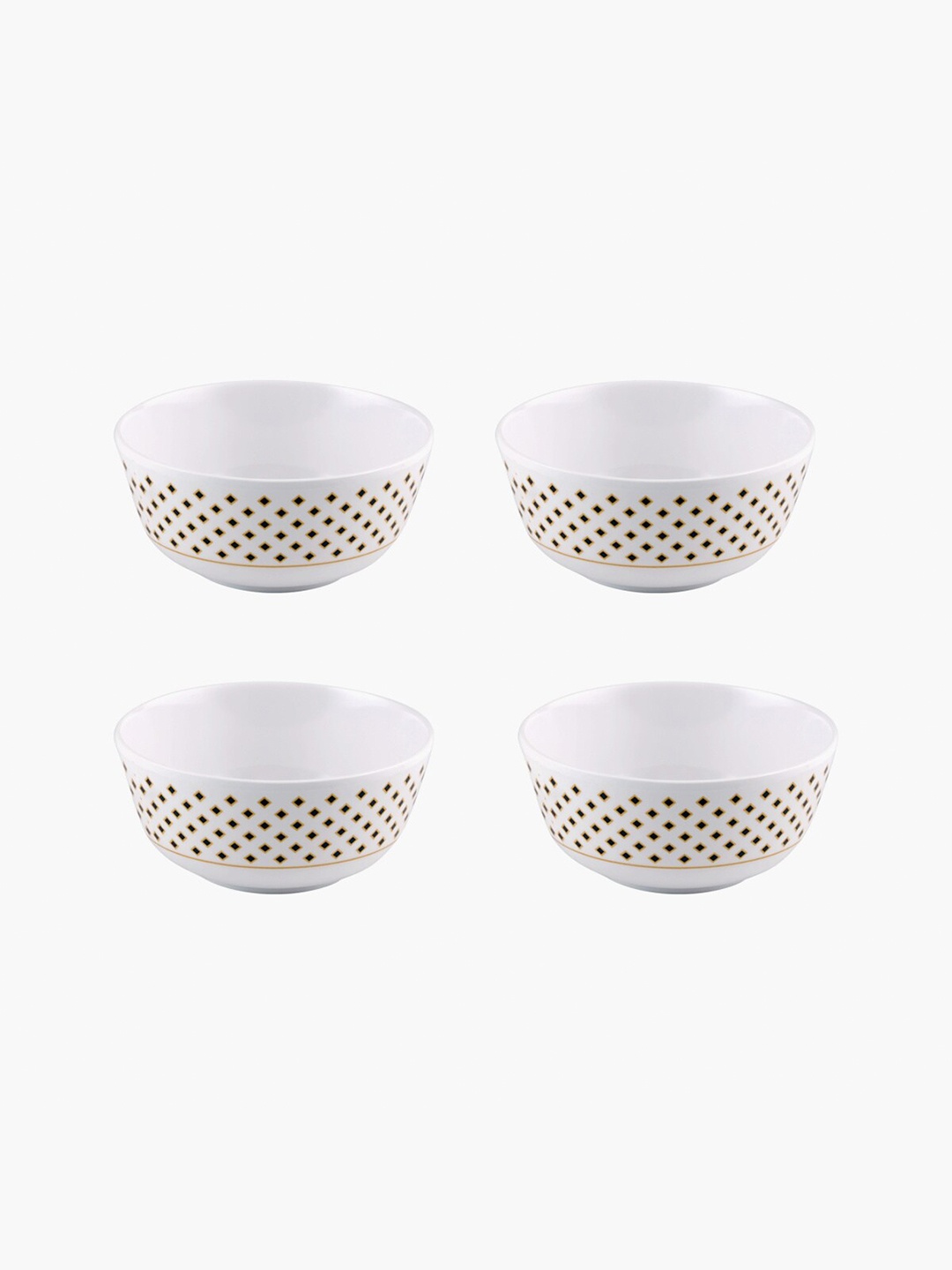 

Home Centre Set of 4 White Printed Melamine Katori Bowl