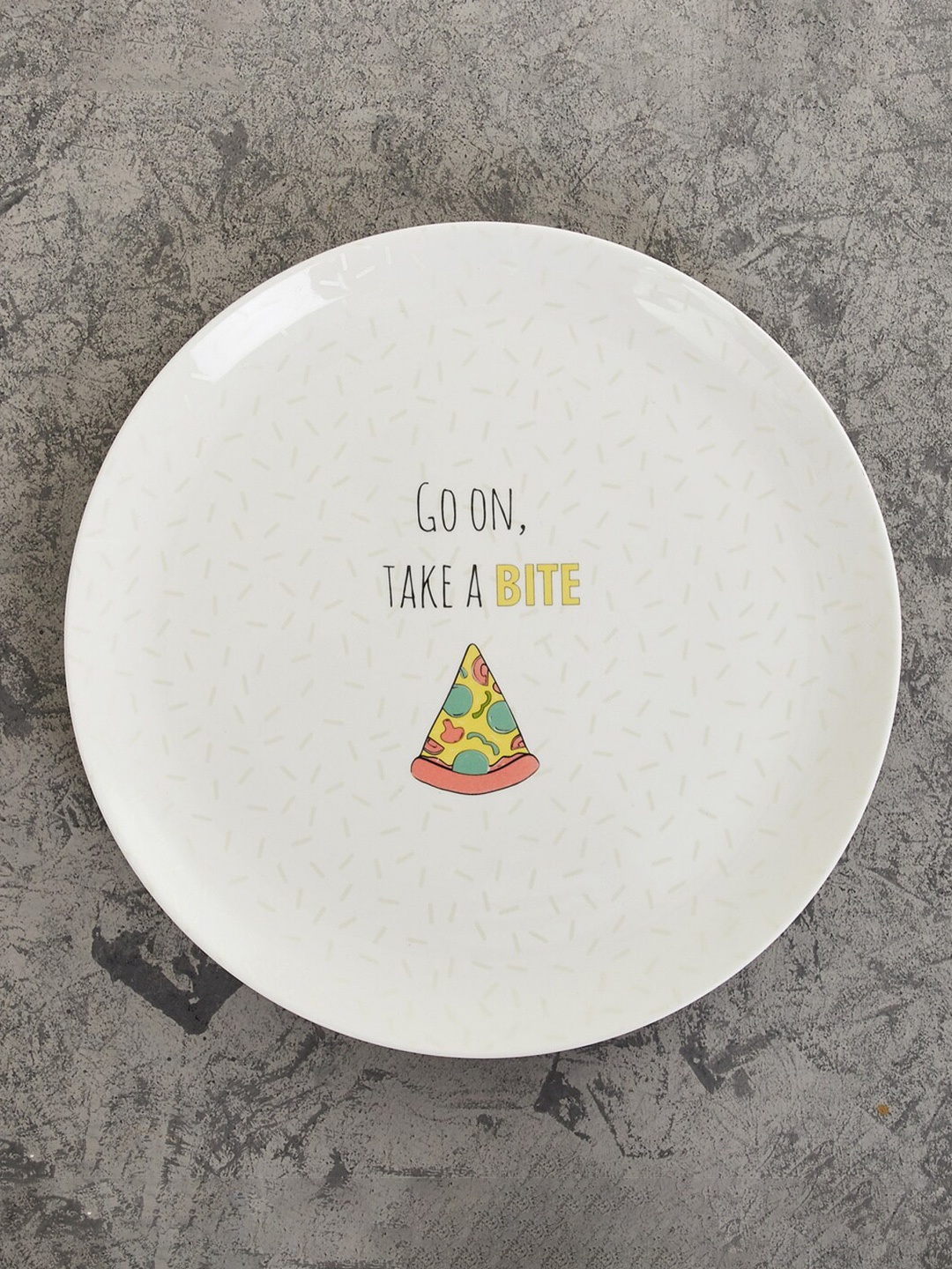 

Home Centre White Printed Bone China Serving Plate