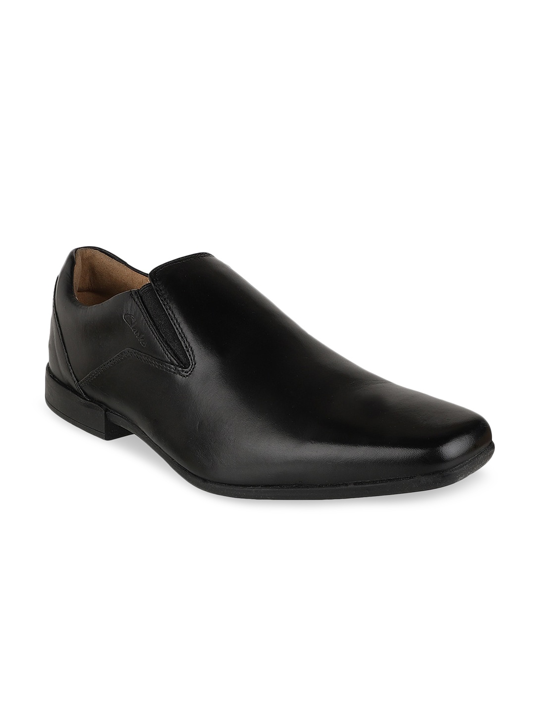

Clarks Men Black Solid Leather Formal Slip-Ons