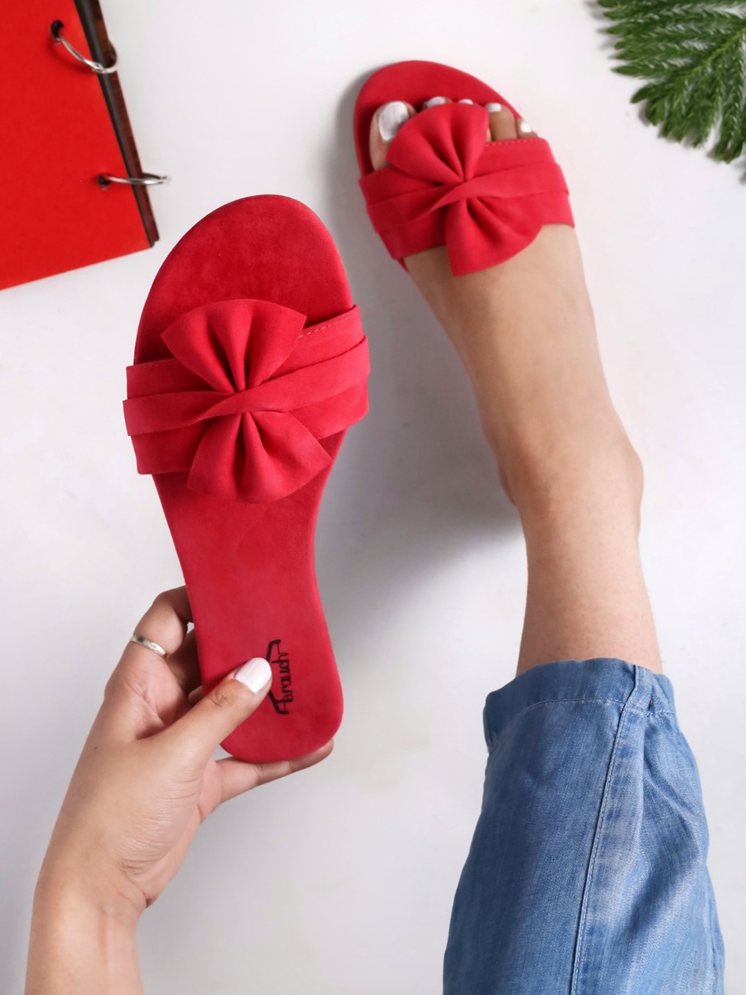 

Brauch Women Pink Open Toe Flats with Bows