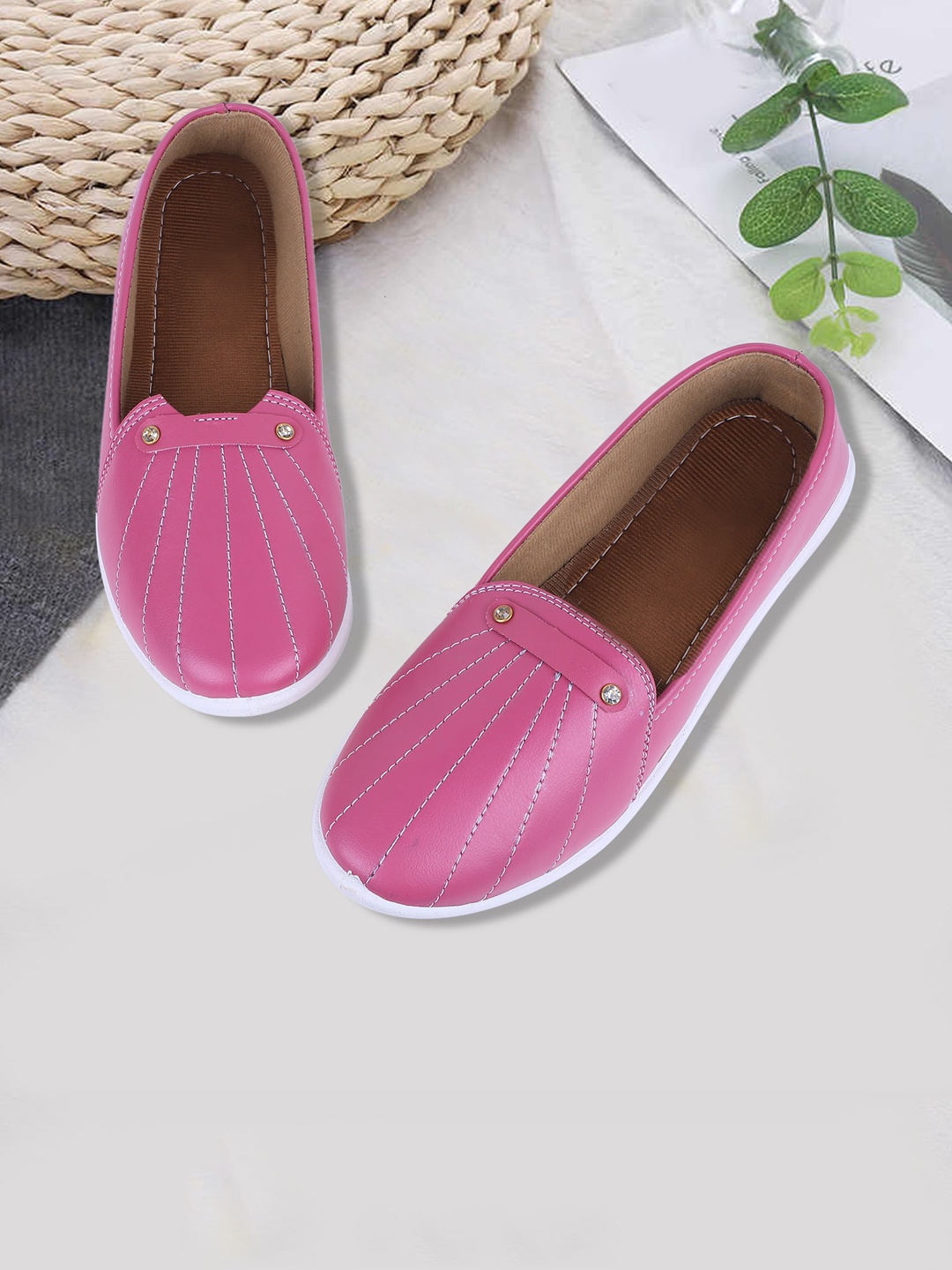 

FABBMATE Women Pink Ballerinas Flats