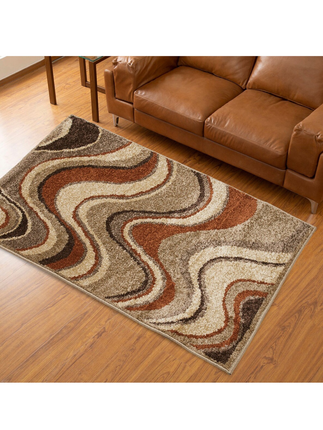 

Home Centre Brown & Beige Patterned Rectangular Anti-Skid Carpet