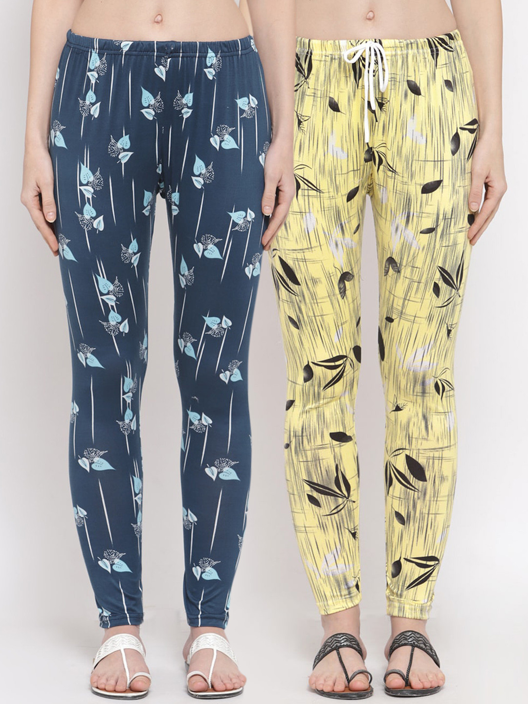 

Klotthe Women Pack of 2 Printed Leggings, Blue