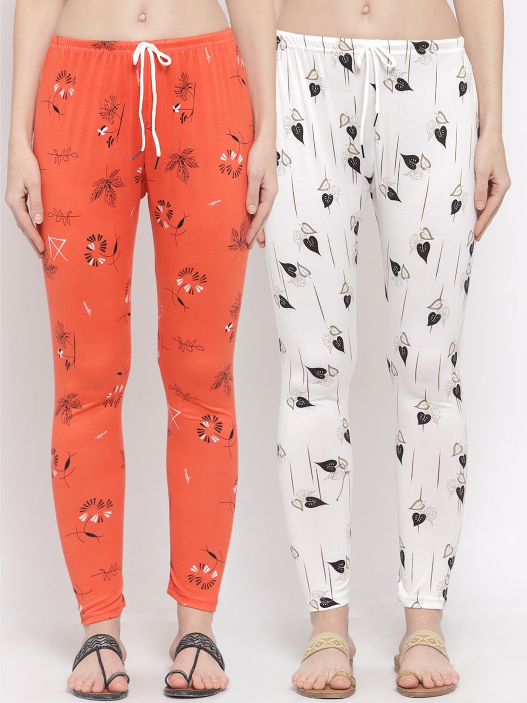 

Klotthe Women Pack of 2 Printed Legging, Orange
