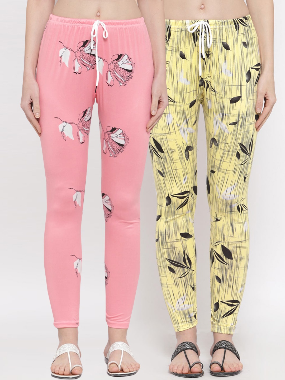 

Klotthe Women Pack of 2 Printed Legging, Yellow
