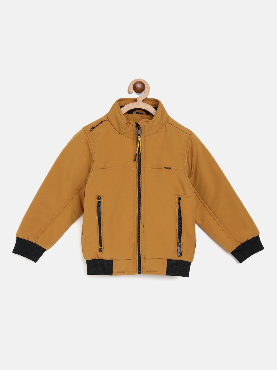 

Okane Boys Mustard Brown Solid Bomber Jacket