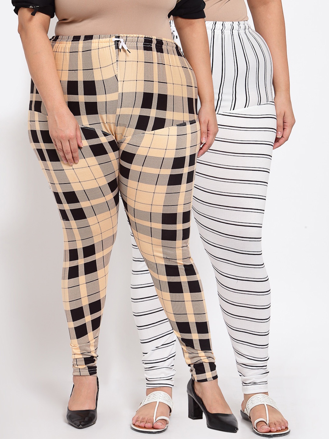 

Klotthe Women Plus Size Set of 2 Printed Leggings, Multi