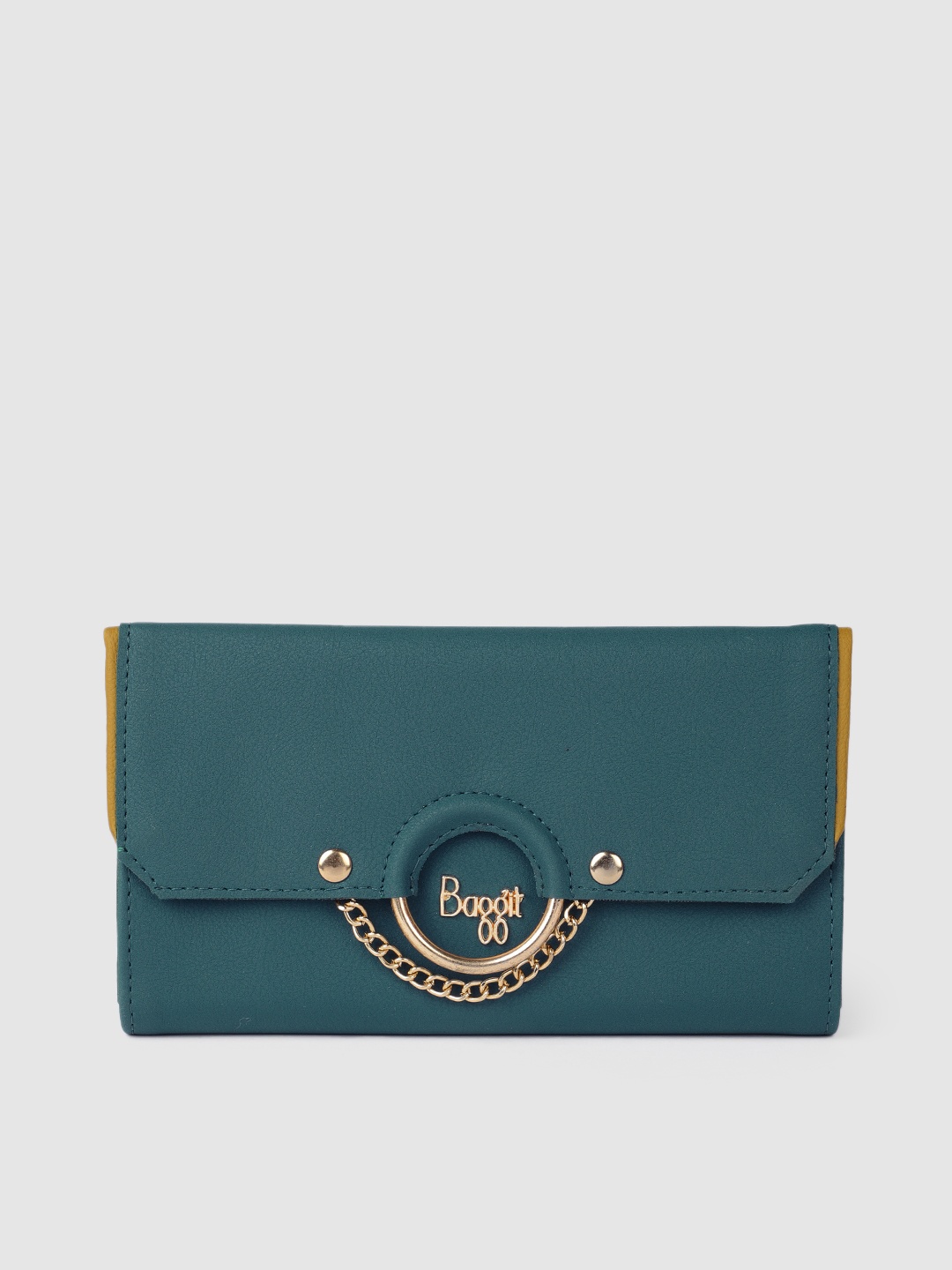 

Baggit Women Teal Embellished Three Fold Wallet