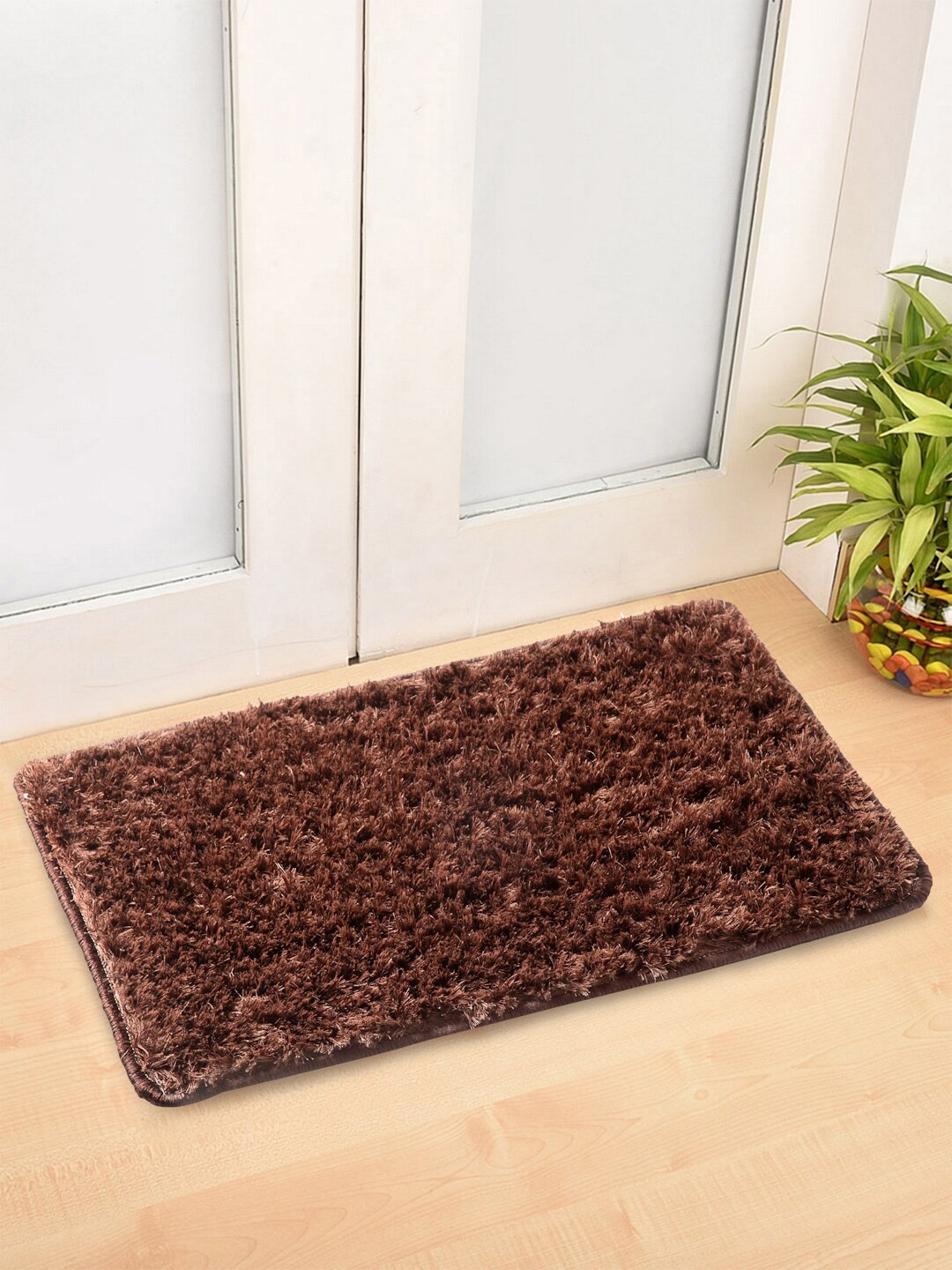 

Arrabi Set Of 2 Brown Solid Synthetic Floor Mats