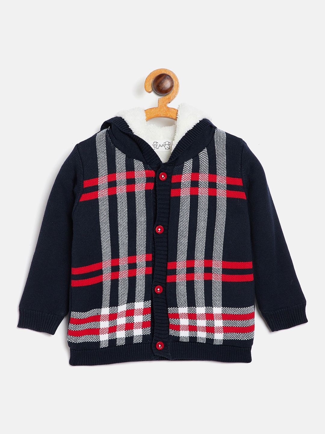 

JWAAQ Boys Navy Blue & Red Printed Pullover