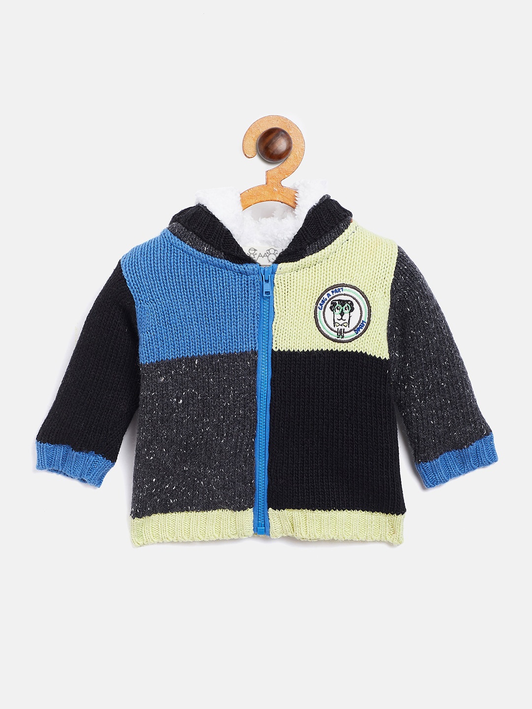 

JWAAQ Unisex Kids Multicoloured Checked Pure Cotton Hooded Front-Open Sweater, Multi