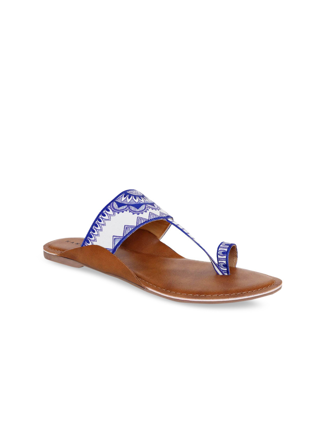 

Kanvas Women Blue & White One Toe Flats