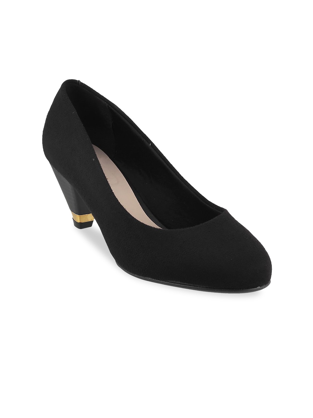 

Metro Women Black Solid Kitten Pumps