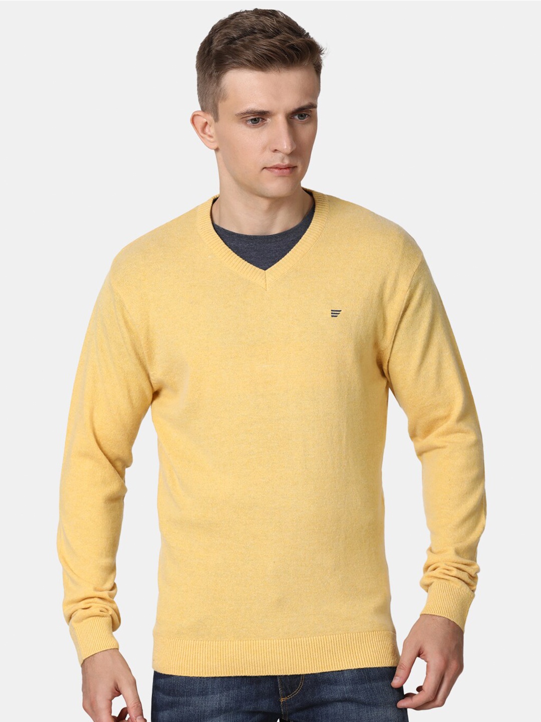 

t-base Men Yellow Solid Pullover
