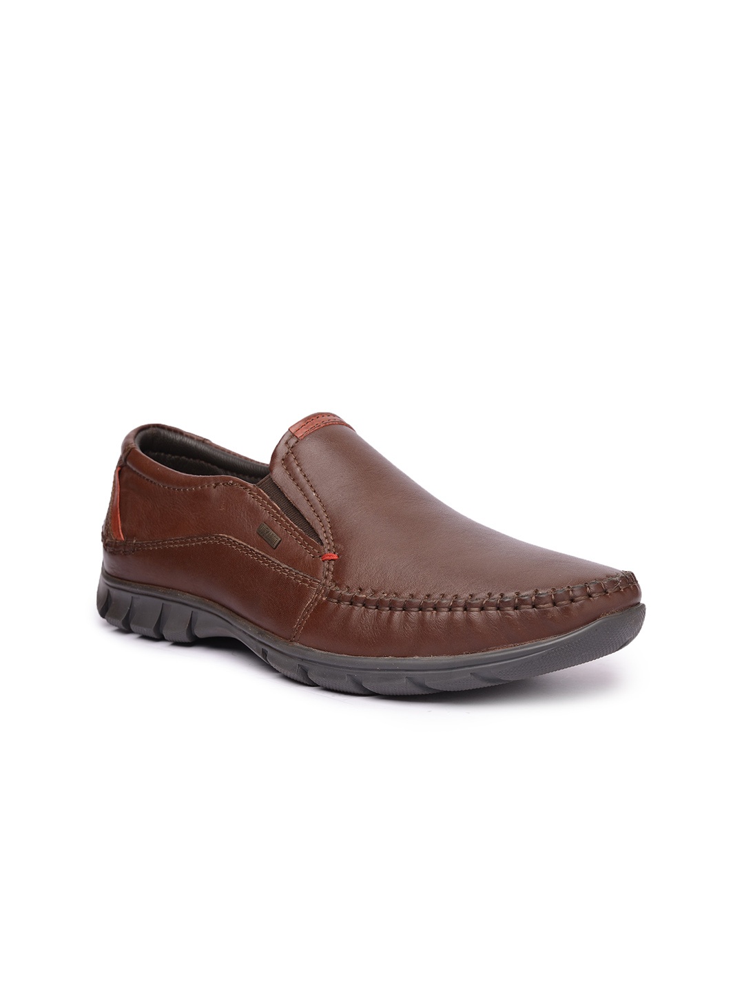 

Buckaroo Men Brown Perforations Genuine Leather Slip-On Sneakers