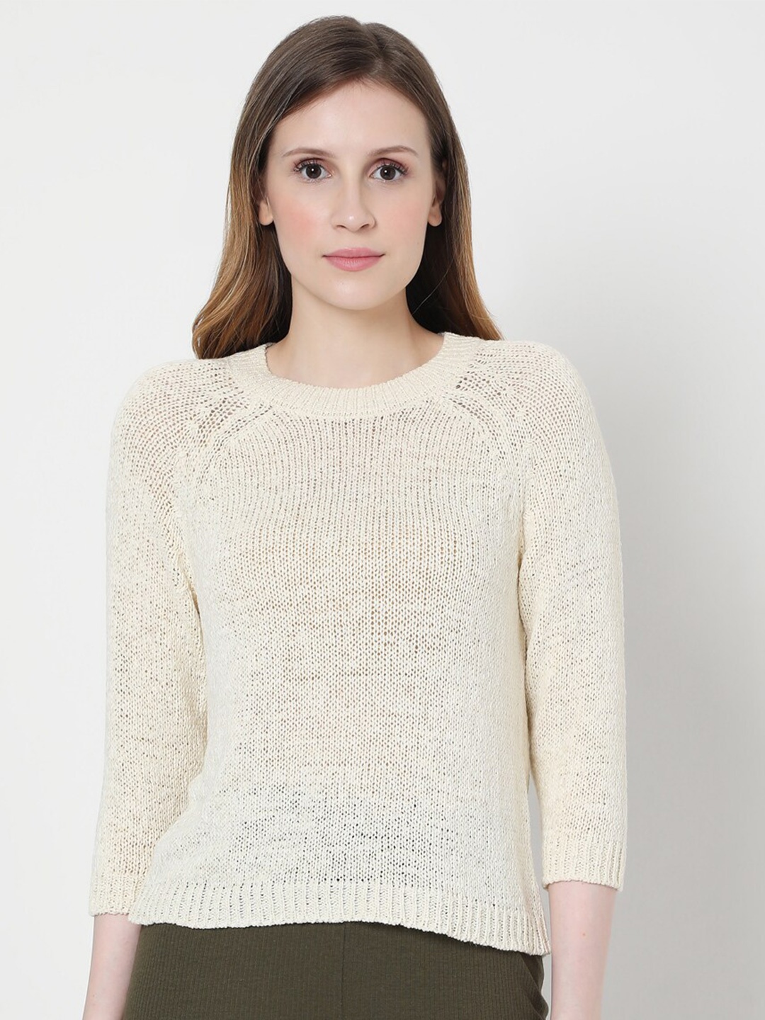 

Vero Moda Off White Knitted Regular Top