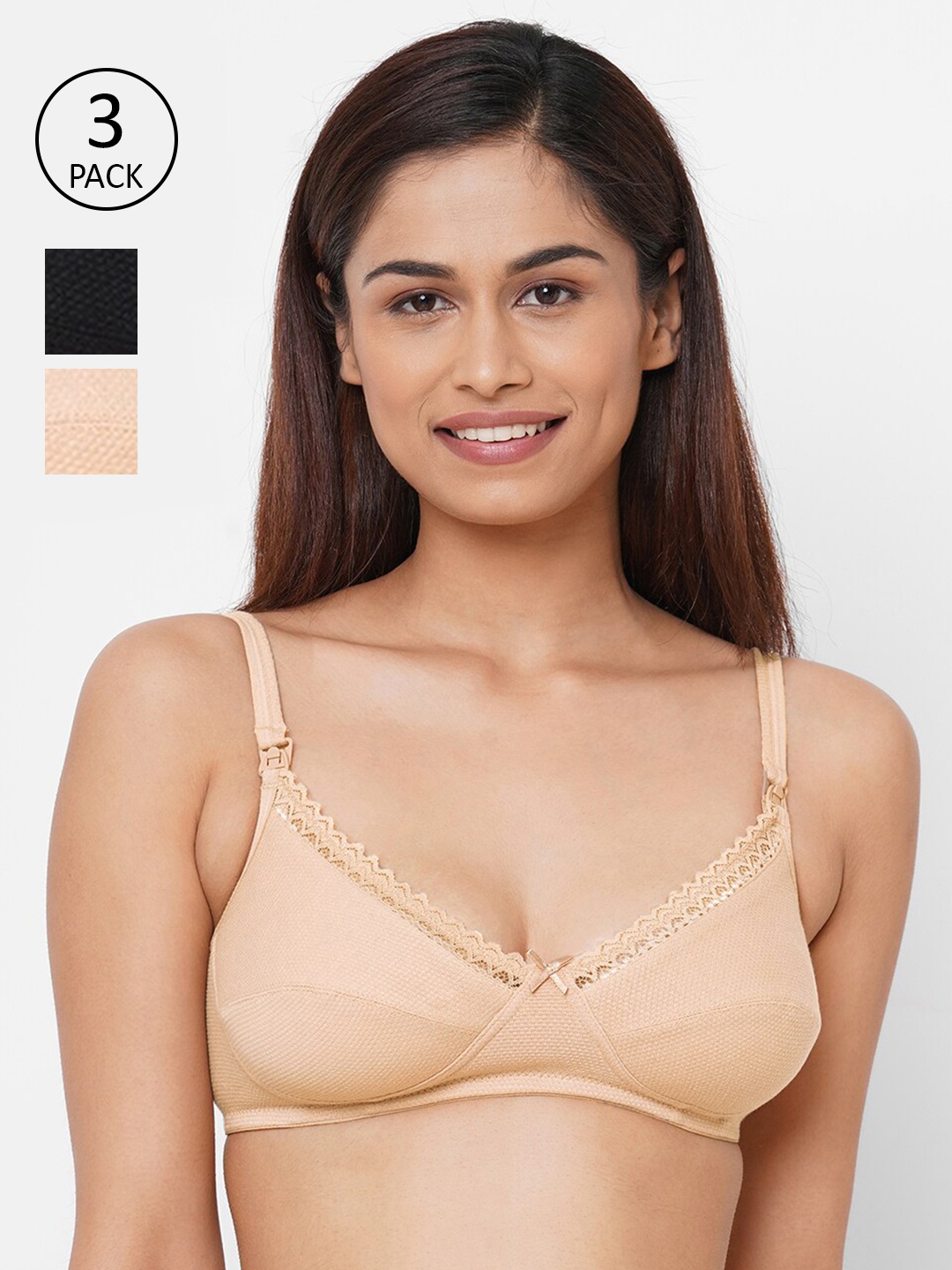 

Inner Sense Pack of Beige & Black Maternity Bra