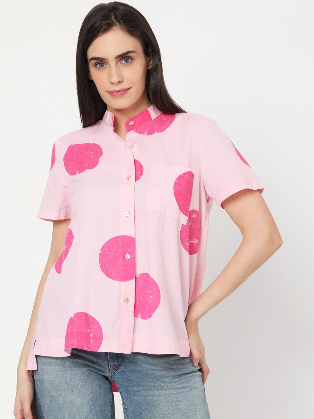 

Vero Moda Women Pink Opaque Casual Shirt